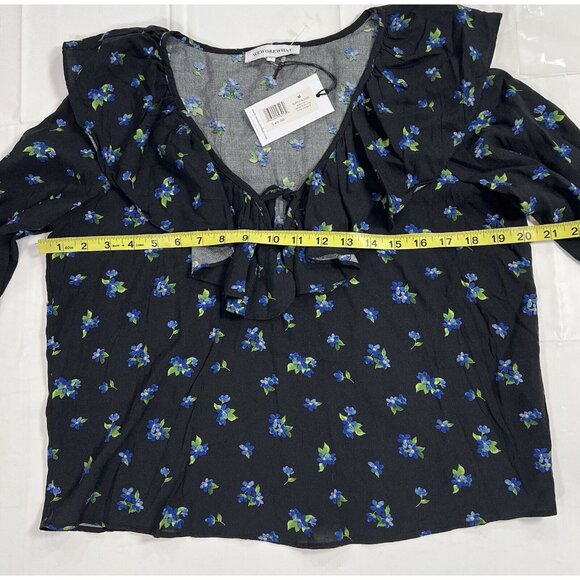 Anthropologie WeWoreWhat Women Ruffle blouse Medium Flowers V neck NWT - Picture 8 of 11